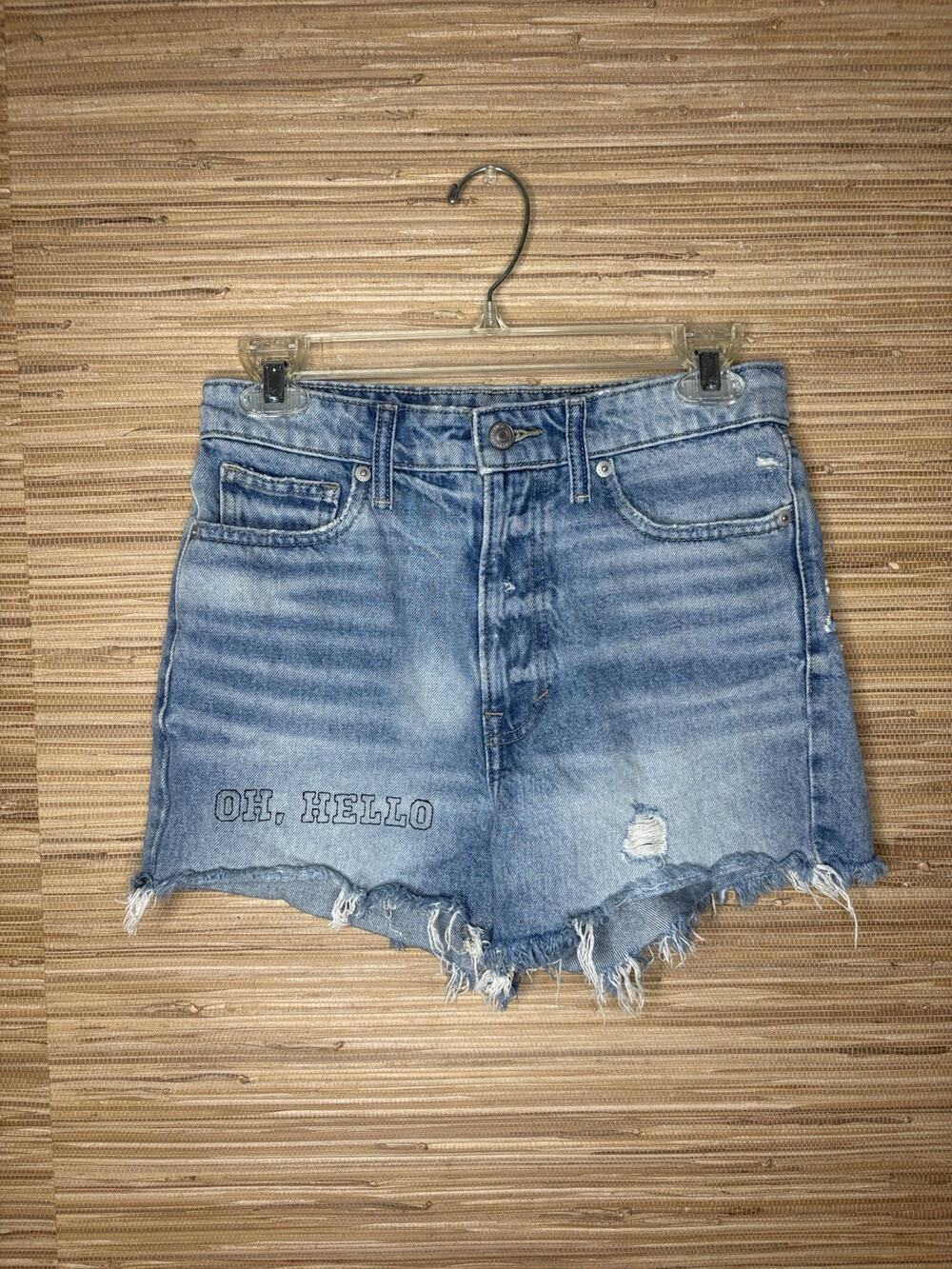 Lucky Brand So Lucky High-Rise Cut-Off Denim Shorts 3” Inseam Sz 2